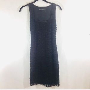 Zara evening little black rosette dress